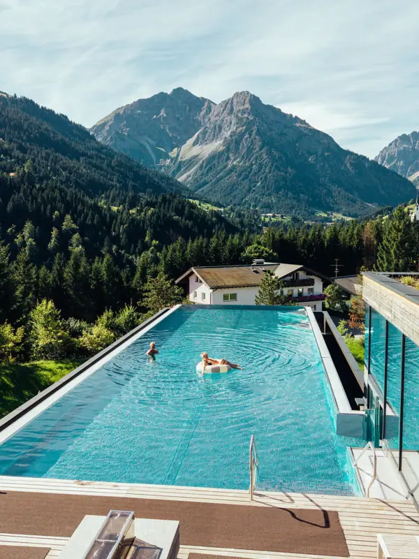 Outdoor pool at the A-ROSA Ifen Hotel Kleinwalsertal