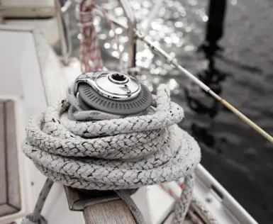 Rope on the deck of a boat