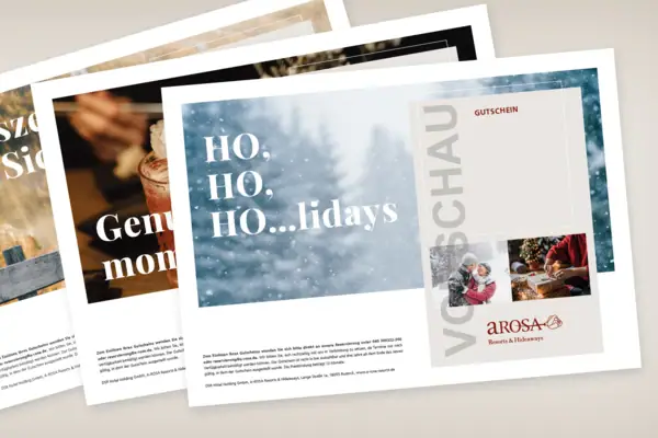 Vouchers A group of square images featuring text and graphic design elements.