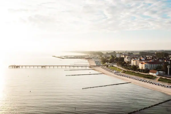 A long bridge spanning a body of water.