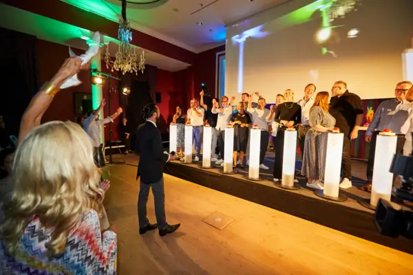 A group of people on a stage.