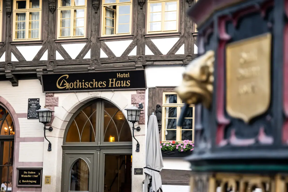Entrance area of the Gothic House in Wernigerode.