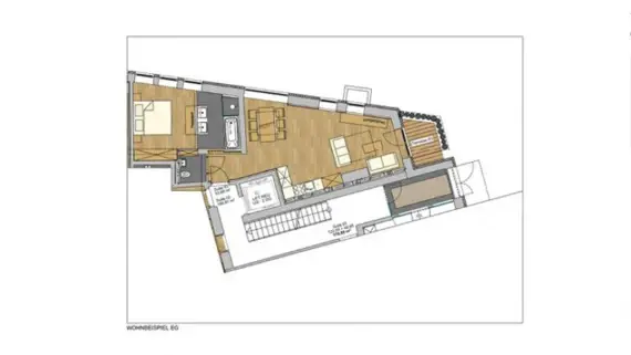 Floor plan of the third apartment in Thurnher's Residences.