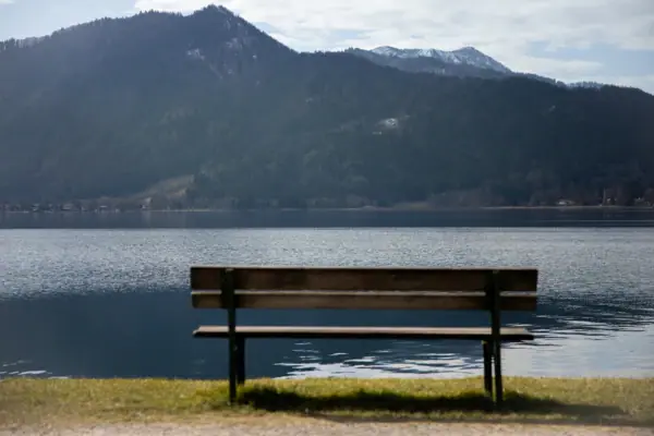 Tegernsee A bench overlooking a lake