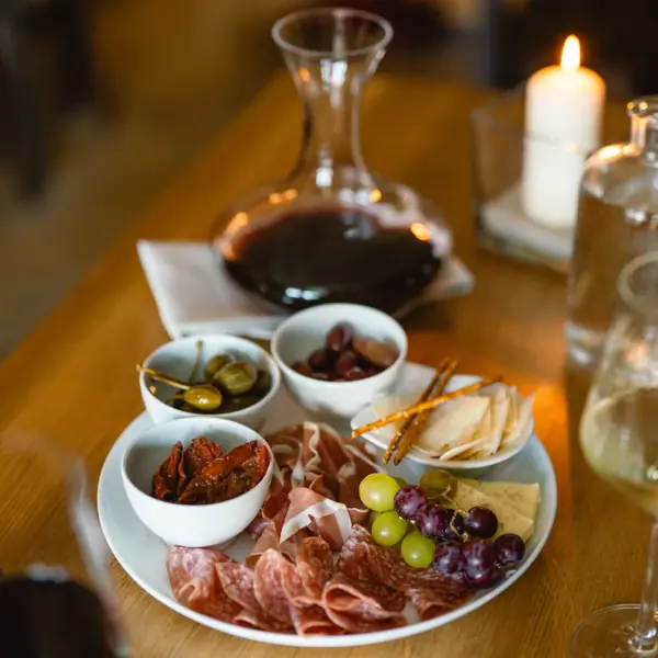 A plate of food on a table.