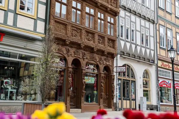 The exterior façade of the Krummel House in Wernigerode.