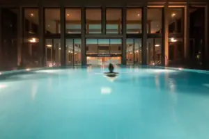 A person in a swimming pool.