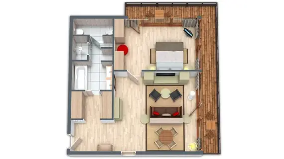 Floor plan of the corner suite