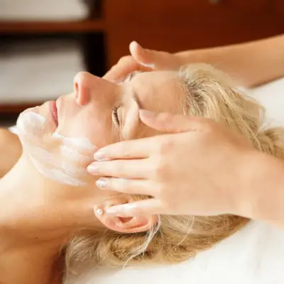 Woman during a facial massage