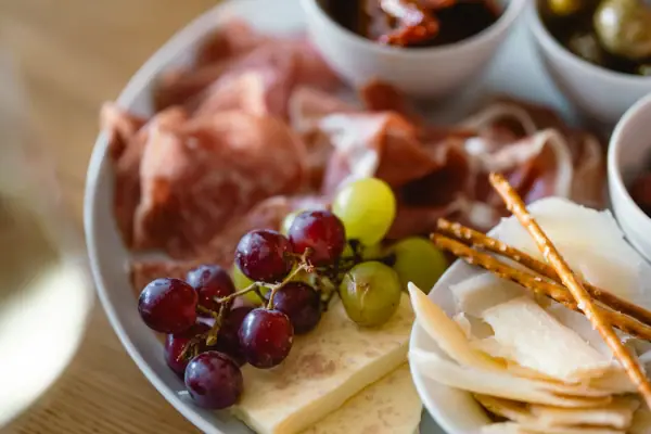 A plate of food on a table.